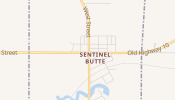 Sentinel Butte, North Dakota map