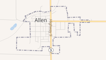Allen, Nebraska map