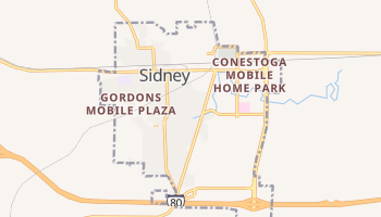 Sidney, Nebraska map