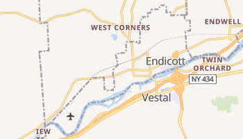 Endicott, New York map