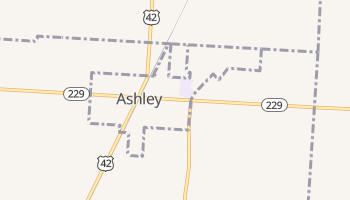 Ashley, Ohio map