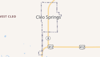 Cleo Springs, Oklahoma map