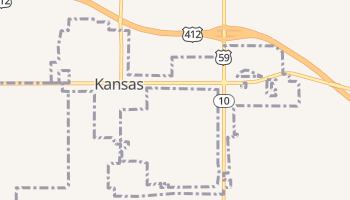 Kansas, Oklahoma map
