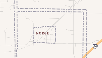 Norge, Oklahoma map