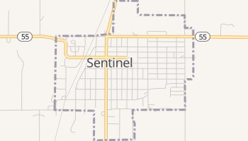 Sentinel, Oklahoma map
