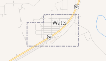 Watts, Oklahoma map