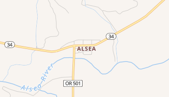 Alsea, Oregon map