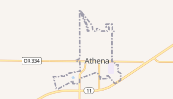 Athena, Oregon map