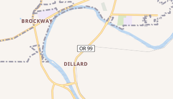 Dillard, Oregon map