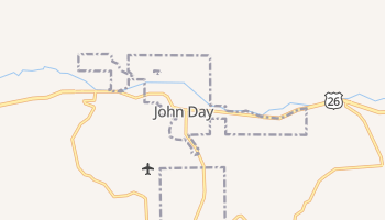 John Day, Oregon map