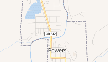 Powers, Oregon map