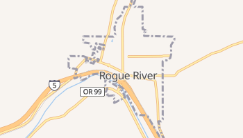 Map of Rogue River, Oregon