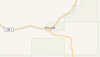 Tiller, Oregon map