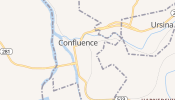 Confluence, Pennsylvania map