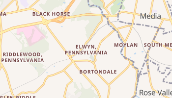 Elwyn, Pennsylvania map