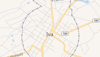 Iva, South Carolina map