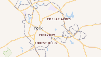 York, South Carolina map