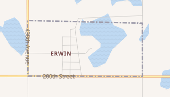 Erwin, South Dakota map