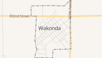 Wakonda, South Dakota map