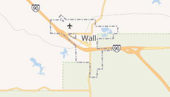 Wall, South Dakota map