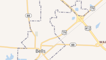 Bells, Tennessee map