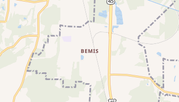 Bemis, Tennessee map