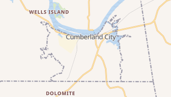 Cumberland City, Tennessee map