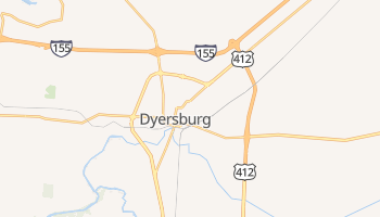 Dyersburg, Tennessee map