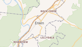 Erwin, Tennessee map