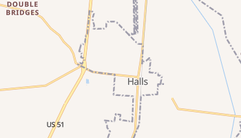 Halls, Tennessee map