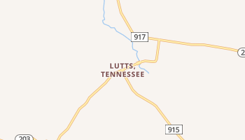 Lutts, Tennessee map