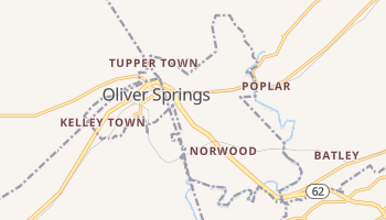 Oliver Springs, Tennessee map