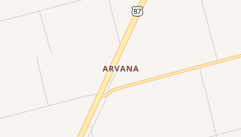 Arvana, Texas map