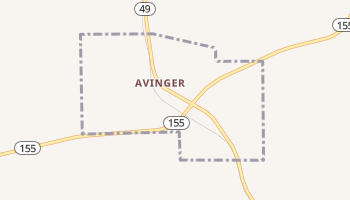 Avinger, Texas map