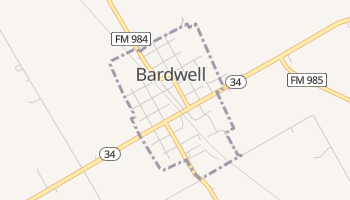 Bardwell, Texas map