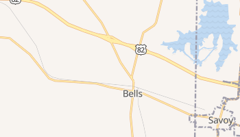 Bells, Texas map