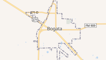 Bogata, Texas map