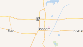 Bonham, Texas map