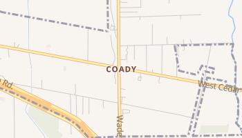 Coady, Texas map