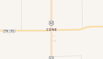 Cone, Texas map