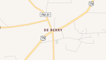 De Berry, Texas map
