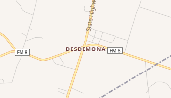 Desdemona, Texas map
