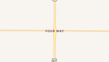 Four Way, Texas map