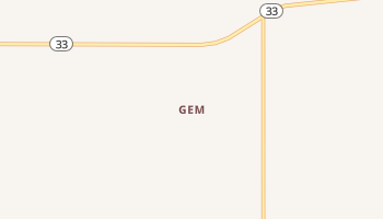 Gem, Texas map