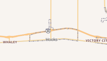 Hooks, Texas map