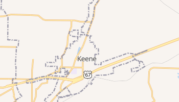 Keene, Texas map