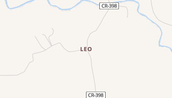 Leo, Texas map