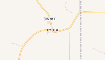 Lydia, Texas map