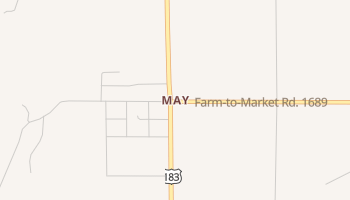 May, Texas map