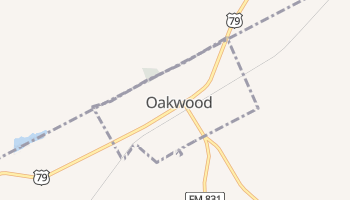 Oakwood, Texas map